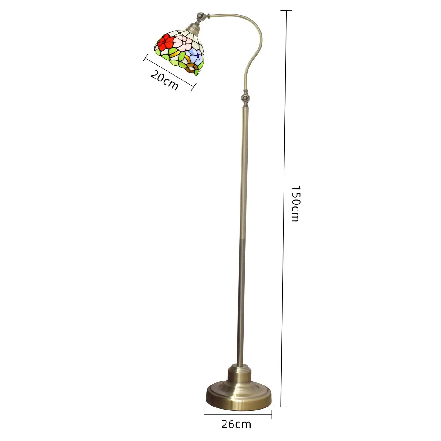 20cm Vintage Stained Glass Morning Glory Lampshade Tiffany Like Floor Lamps - CTL