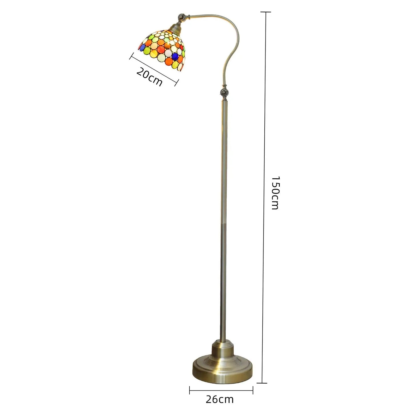 20cm Vintage Standing Light Bohemian Lampshade Tiffany Stained Glass Floor Lamp - CTL