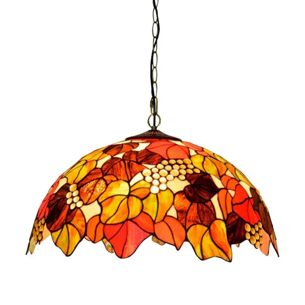 20inch Stained Glass Grape Lampshade Vintage Tiffany Style Pendant Light - CTL