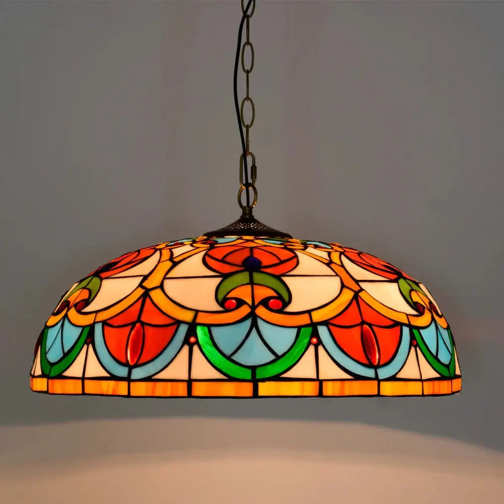 20inch 50cm Stained Glass Lampshade Outdoor Pendant Lighting Tiffany Hanging Lamp - CTL