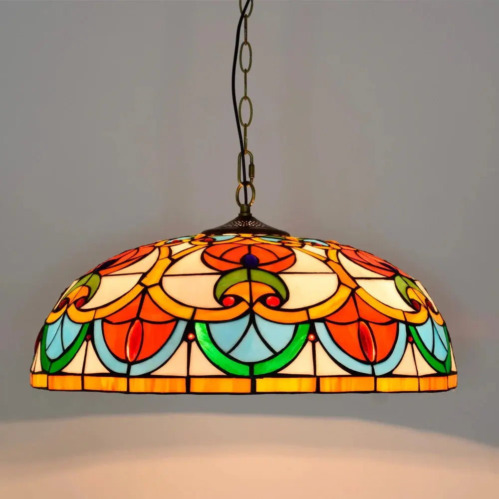 20inch 50cm Stained Glass Lampshade Outdoor Pendant Lighting Tiffany Hanging Lamp - CTL
