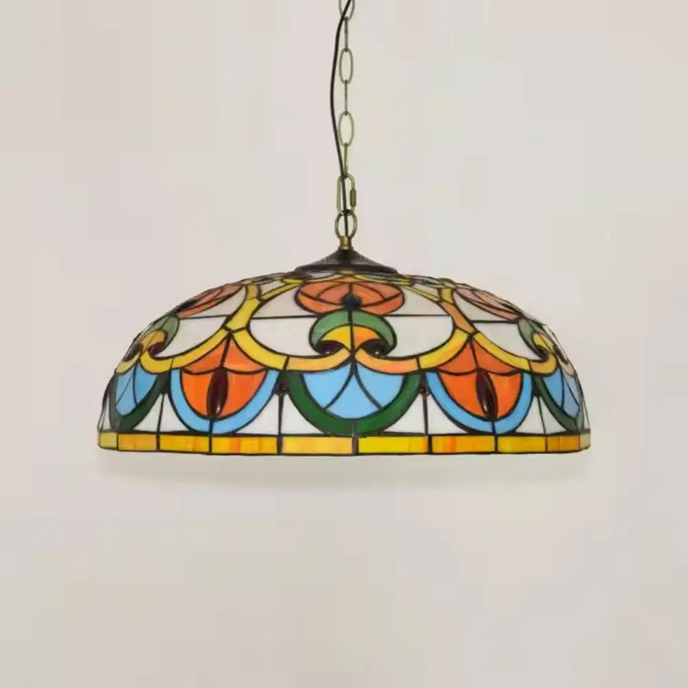 20inch 50cm Stained Glass Lampshade Outdoor Pendant Lighting Tiffany Hanging Lamp - CTL