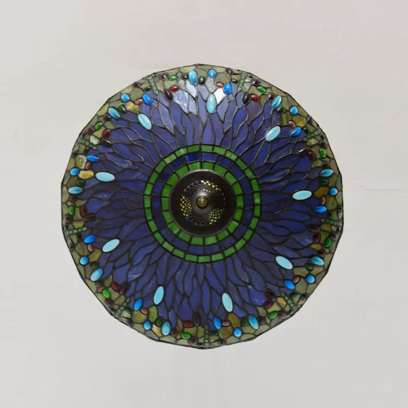 20inch Tiffany Hanging Lamp Stained Glass Dragonfly Anti-chandelier - CTL