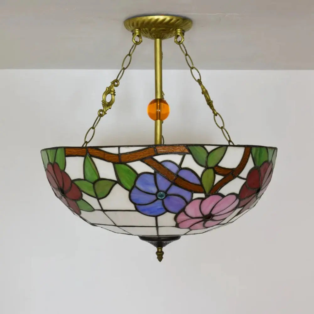 20inch 50cm Stained Glass Morning Glory Lampshade Vintage Tiffany Style Chandelier - CTL
