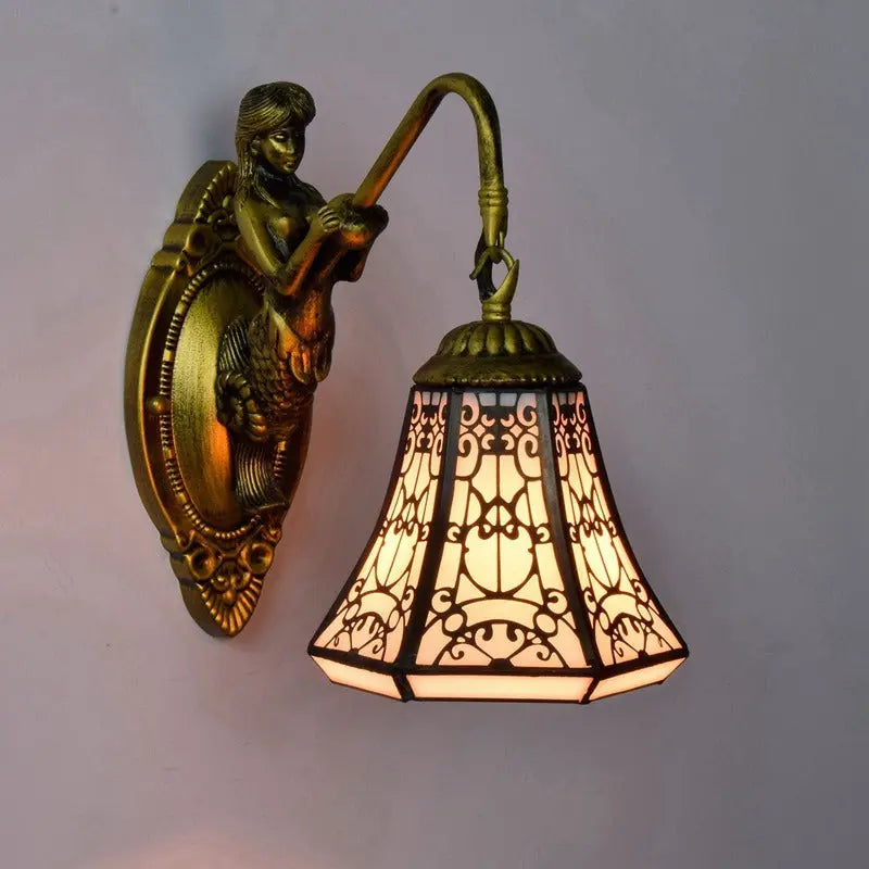 6inch Tiffany Wall Sconce Stained Glass Arabesque Wall Lamps - CTL