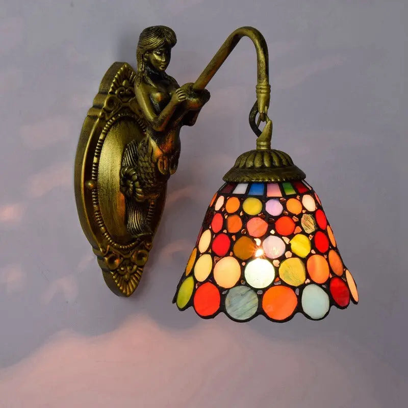 6inch Stained Glass Bohemia Spot Lampshade Tiffany Wall Sconce - CTL