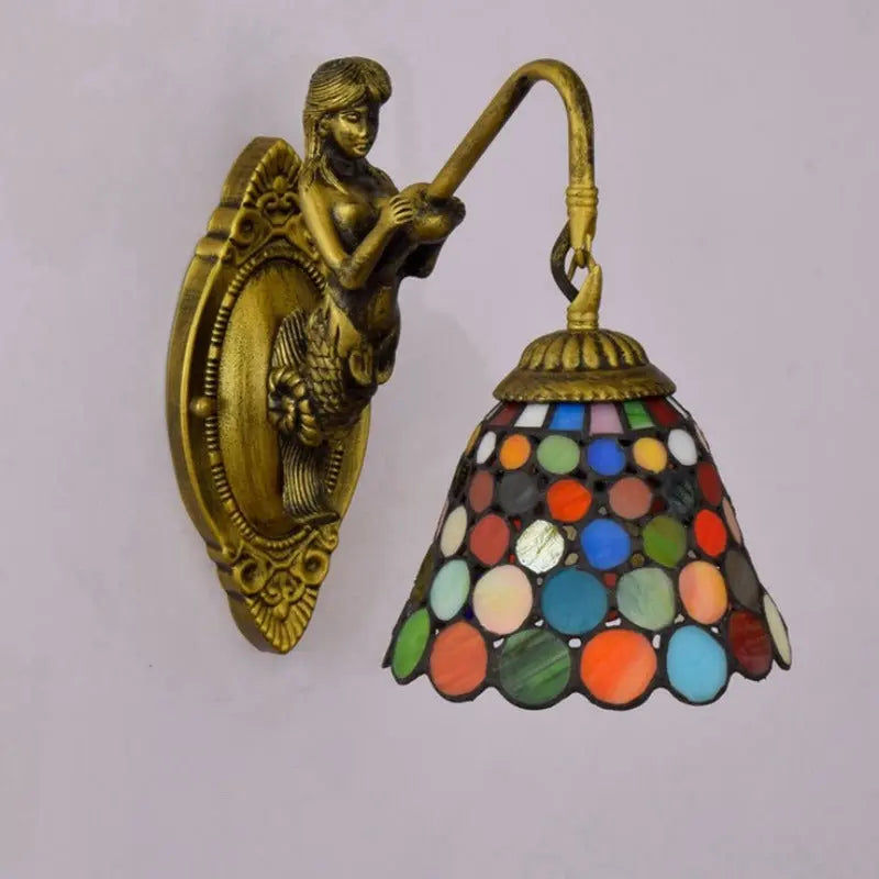 6inch Stained Glass Bohemia Spot Lampshade Tiffany Wall Sconce - CTL