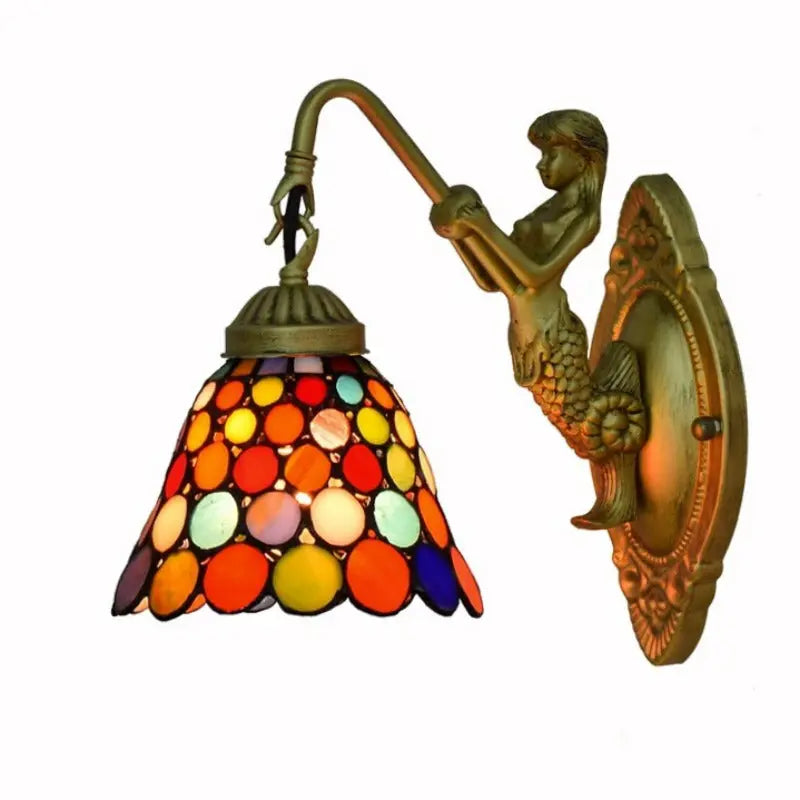 6inch Stained Glass Bohemia Spot Lampshade Tiffany Wall Sconce - CTL