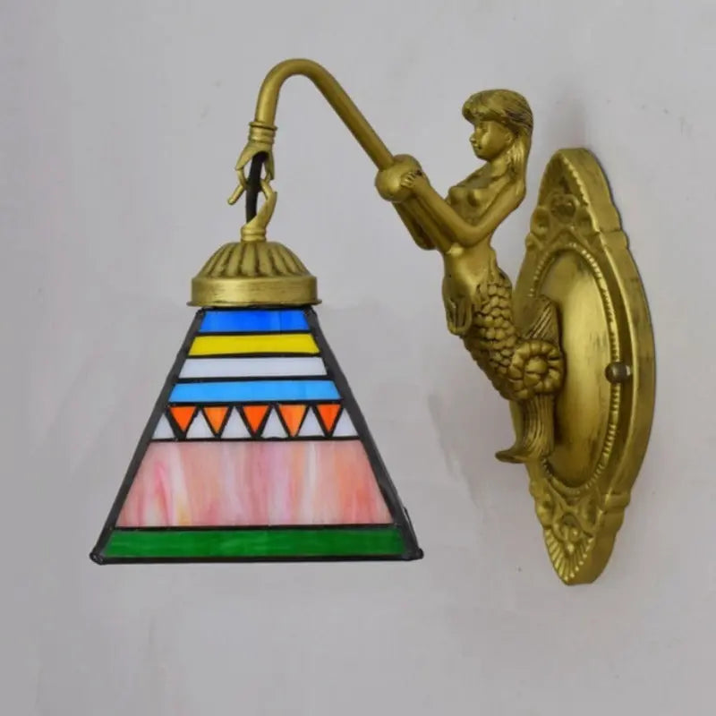 6inch Stained Glass Square Lampshade Tiffany Wall Sconce - CTL