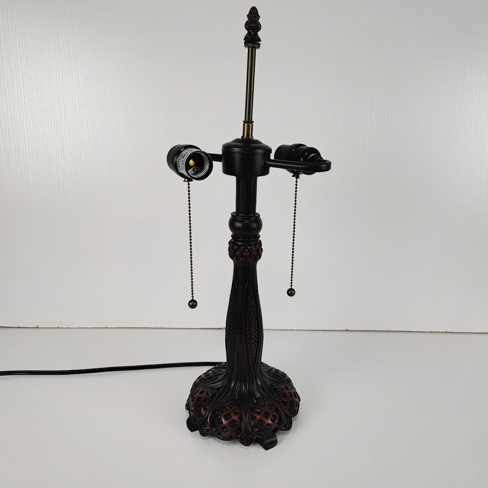 12inch Stained Glass Pastoral Dragonfly Floral Lampshade Vintage Tiffany Desk Lamp - CTL