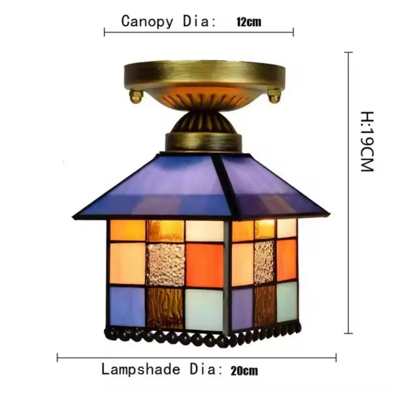 8inch Tiffany Glass Ceiling Light Little House Small Ceiling Lamp - CTL