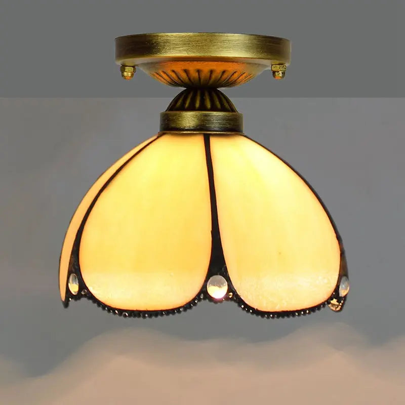 8inch Tiffany Glass Ceiling Light Stained Glass Small Ceiling Lamp - CTL