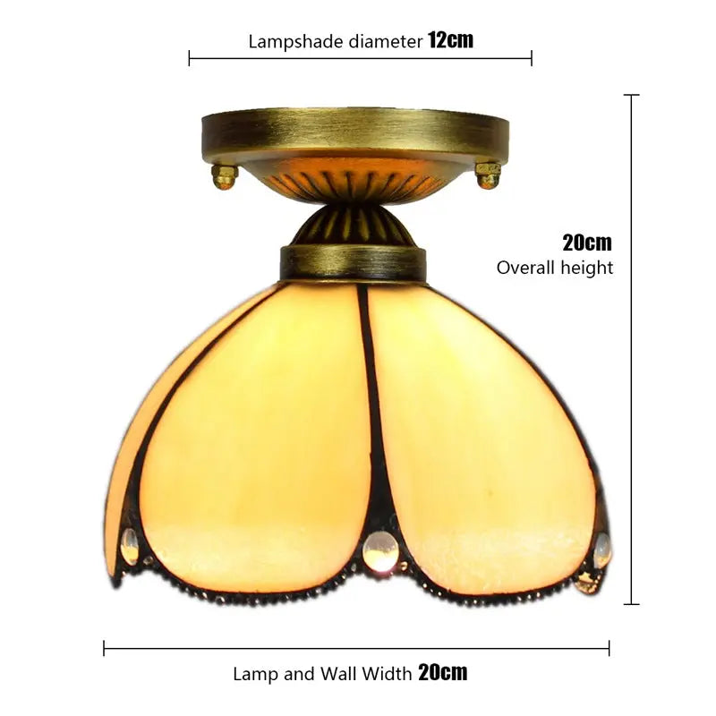 8inch Tiffany Glass Ceiling Light Stained Glass Small Ceiling Lamp - CTL