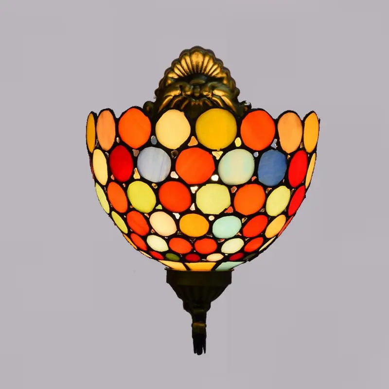 Small Stained Glass Bohemia Lampshade Tiffany Wall Lights Sconce Lamp - CTL