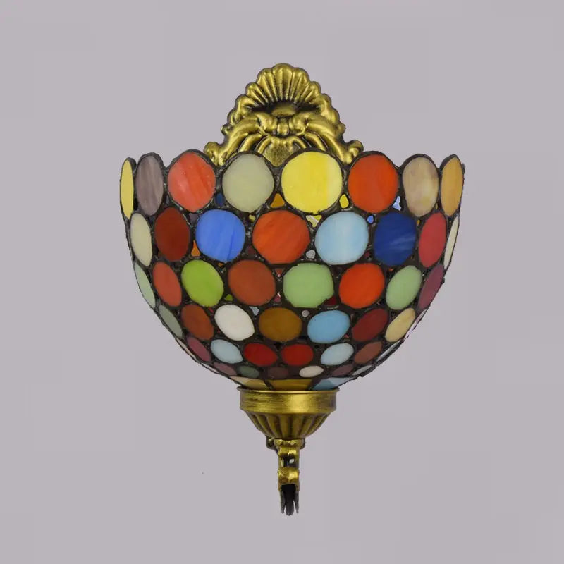 Small Stained Glass Bohemia Lampshade Tiffany Wall Lights Sconce Lamp - CTL