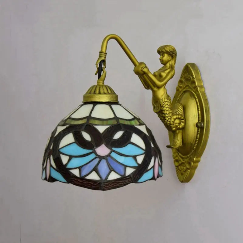 8inch Small Stained Glass Sconce Tiffany Style Wall Lamps - CTL