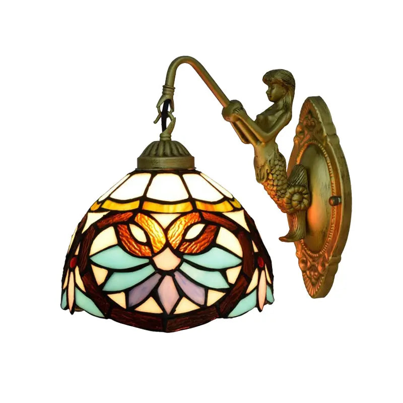 8inch Small Stained Glass Sconce Tiffany Style Wall Lamps - CTL