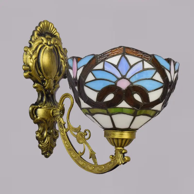 8inch Small Stained Glass Floral Lampshade Tiffany Wall Sconce - CTL