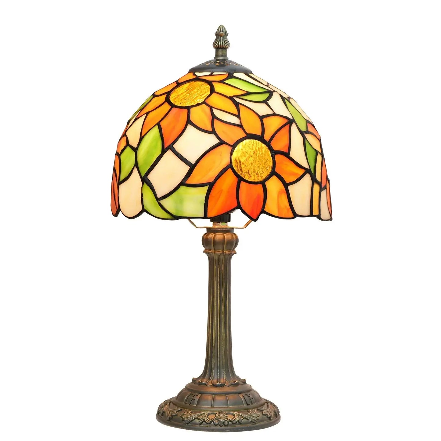 8inch 20cm Tiffany Stained Glass Garden Sun Flower Lampshade Table Lamp - CTL