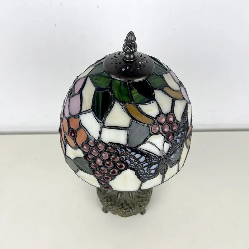 8inch 20cm Vintage Country Stained Glass Flower Dragonfly Lampshade Tiffany Table Lamp - CTL