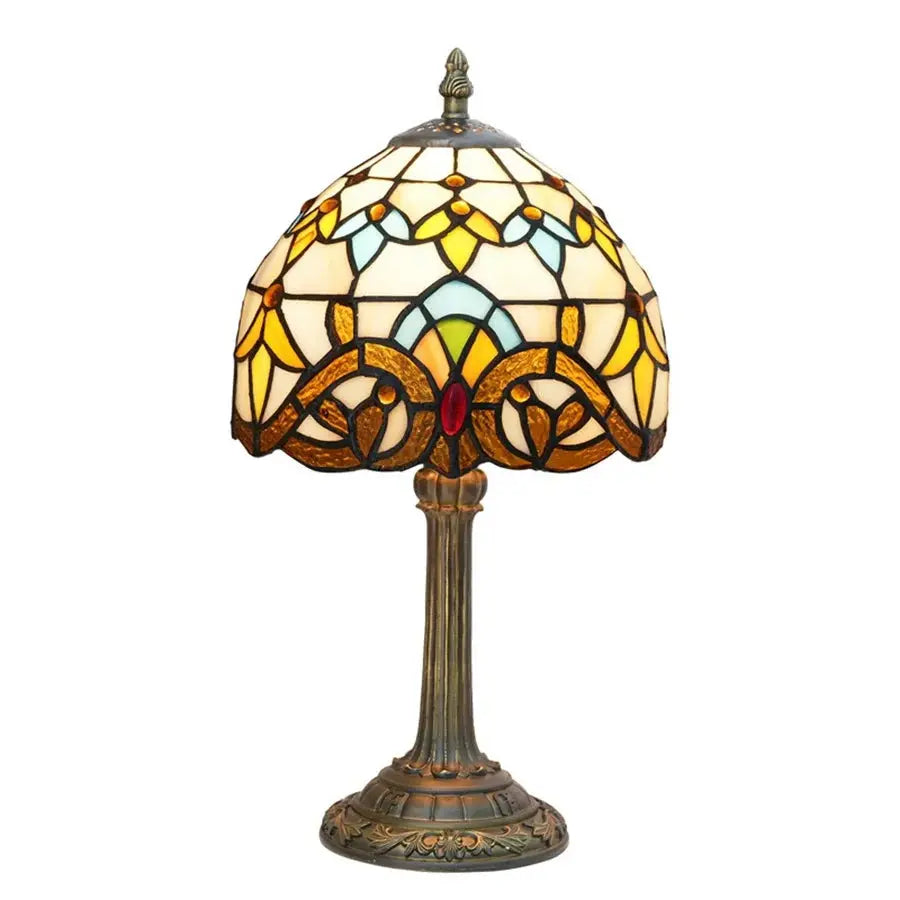 8inch Tiffany Stained Glass Lampshade Vintage Baroque Bedroom Table Lamp - CTL