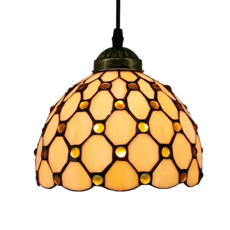 8inch Vintage Pink Beads Lampshade Small Tiffany Pendant Lights - CTL