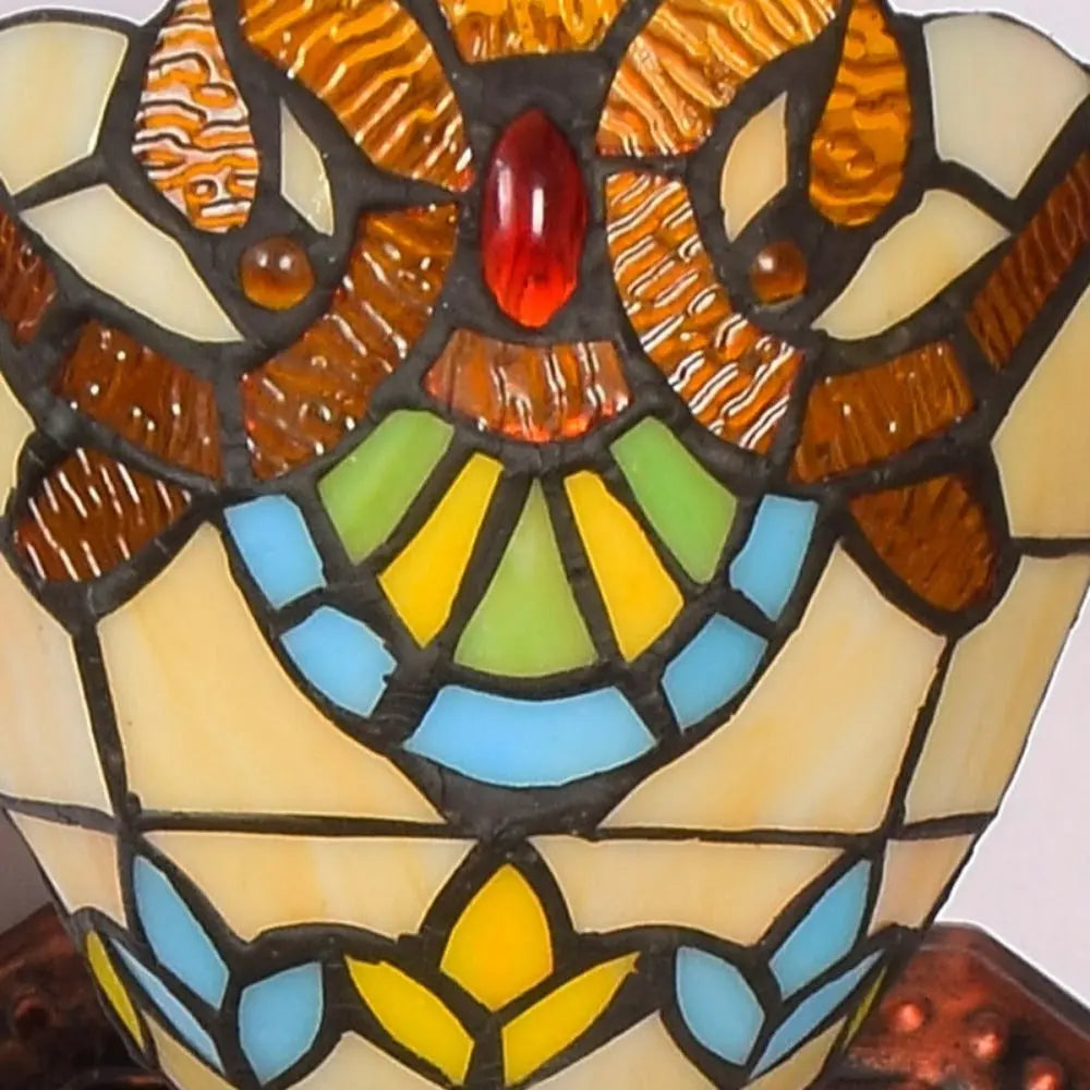 Tiffany Style Wall Sconce with Baroque Stained Glass Lampshade - CTL