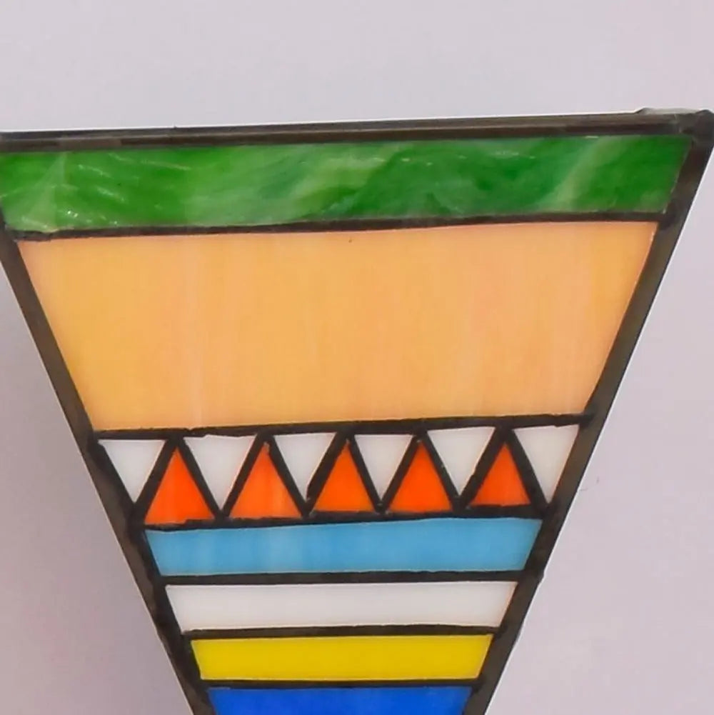 Classical Southeast Asian Style Three Light Sconce Tiffany Stained Glass Wall Lamp - CTL