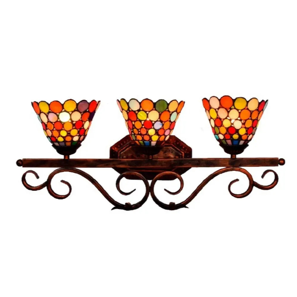 Classical Stained Glass Bohemia 3 Light Wall Sconce Tiffany Wall Lamp - CTL
