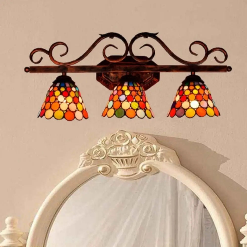 Classical Stained Glass Bohemia 3 Light Wall Sconce Tiffany Wall Lamp - CTL