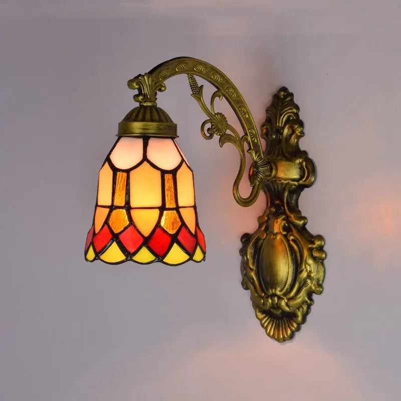 Dia11cm Small Wall Lamp Stained Glass Lampshade Tiffany Style Sconces - CTL