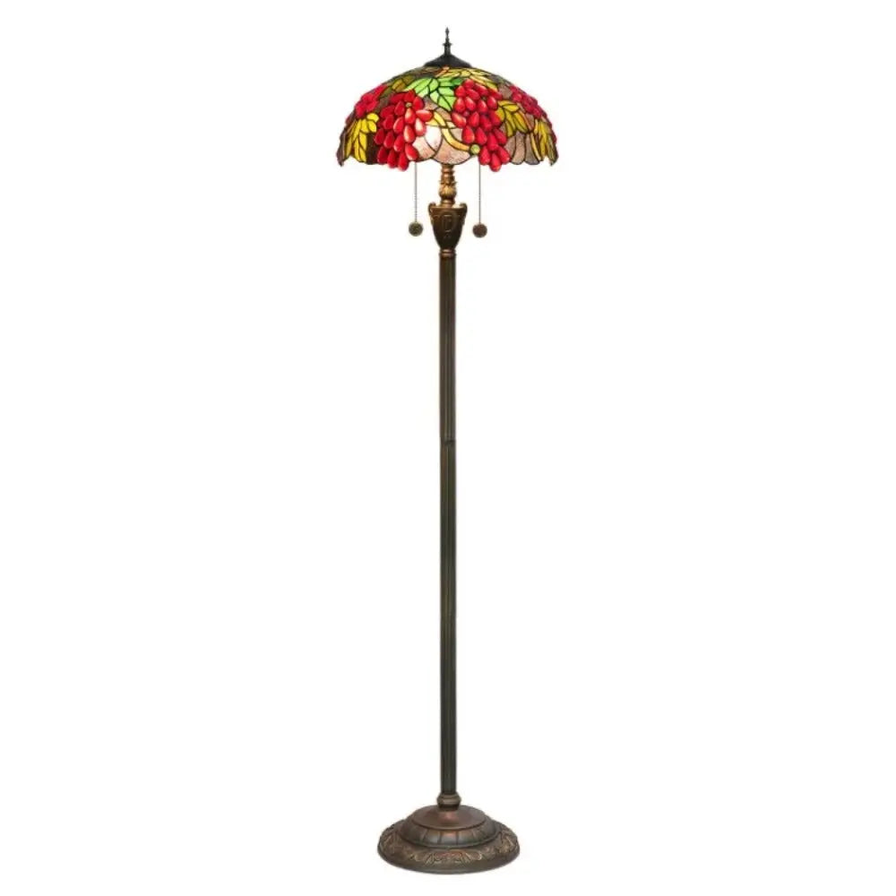 Dia40cm Handmade Harvest Grape Stained Glass Lampshade Tiffany Style Floor Lamps - CTL