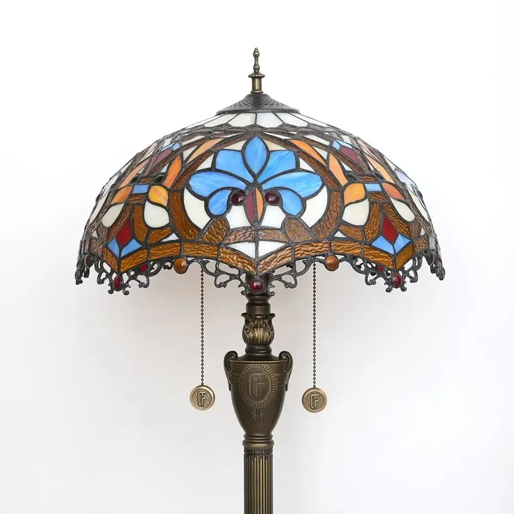 Dia40cm Art Baroque Lampshade Vintage Stained Glass Tiffany Floor Lamps - CTL