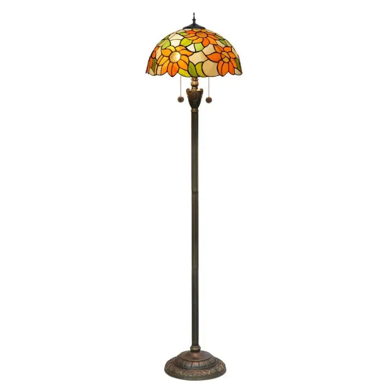 Dia40cm Sunflower Tiffany Lamp Lampshade Vintage Stained Glass Floor Lamps - CTL