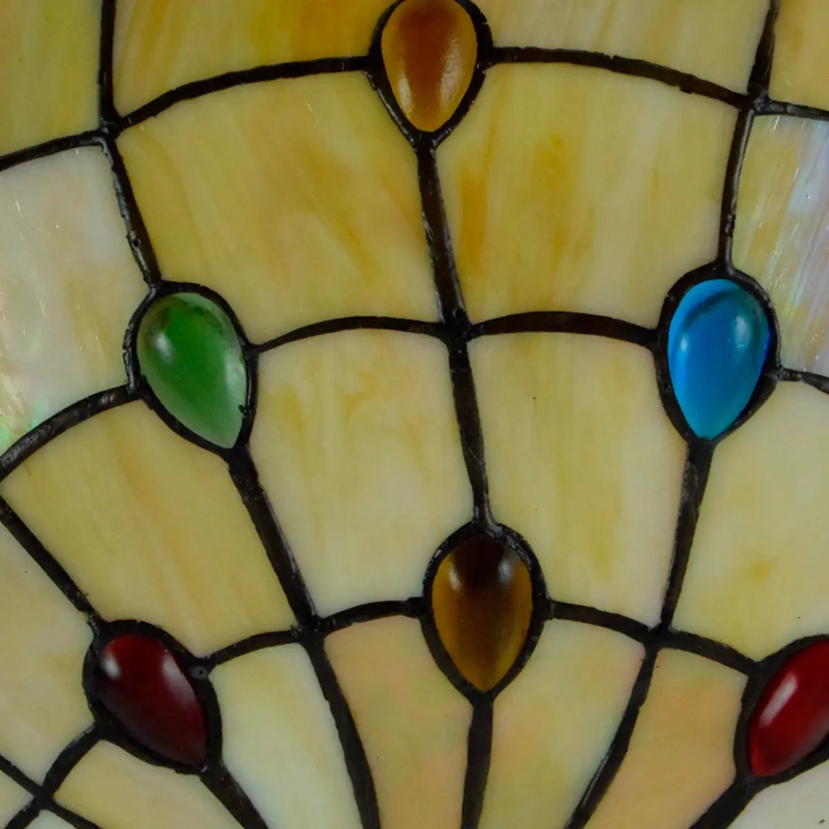 Dia55cm Stained Glass Beads Lampshade Large Yellow Tiffany Lamp Ceiling Light - CTL