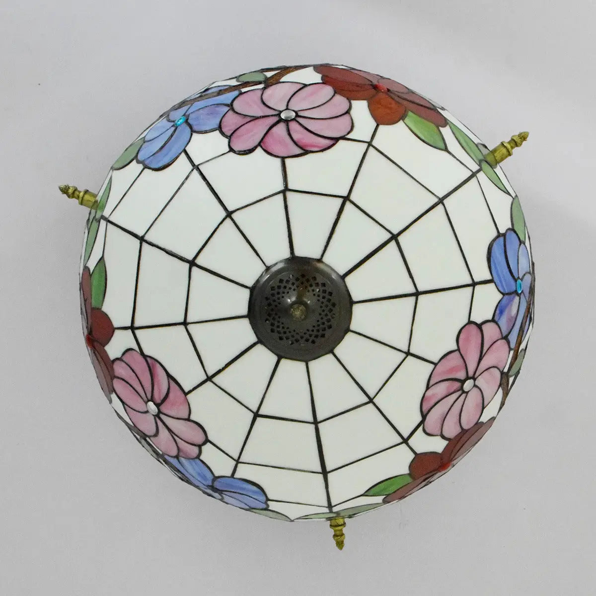Dia55cm Stained Glass Morning Glory Lampshade Large Tiffany Ceiling Lamp - CTL