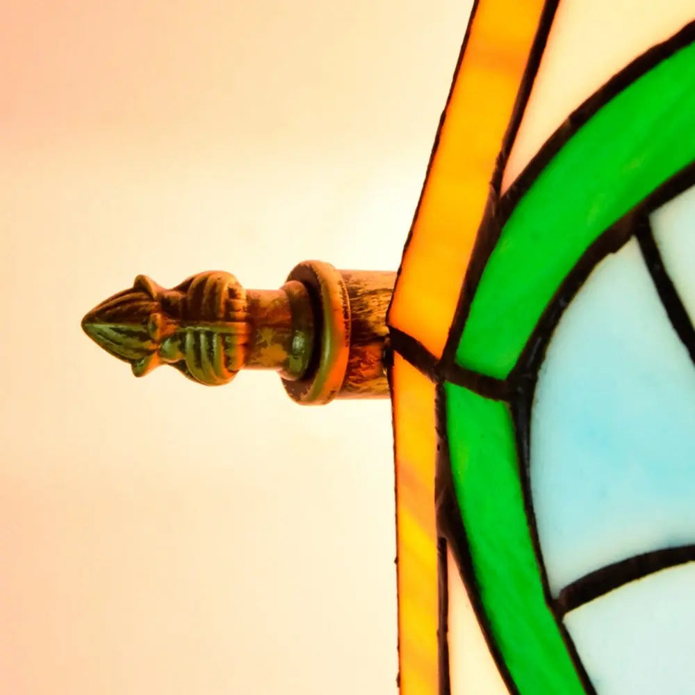 Dia55cm Stained Glass Peach Heart Beads Lampshade Tiffany Antique Ceiling Lights - CTL