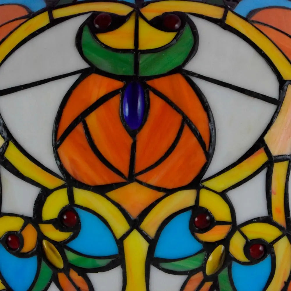 Dia55cm Stained Glass Peach Heart Beads Lampshade Tiffany Antique Ceiling Lights - CTL