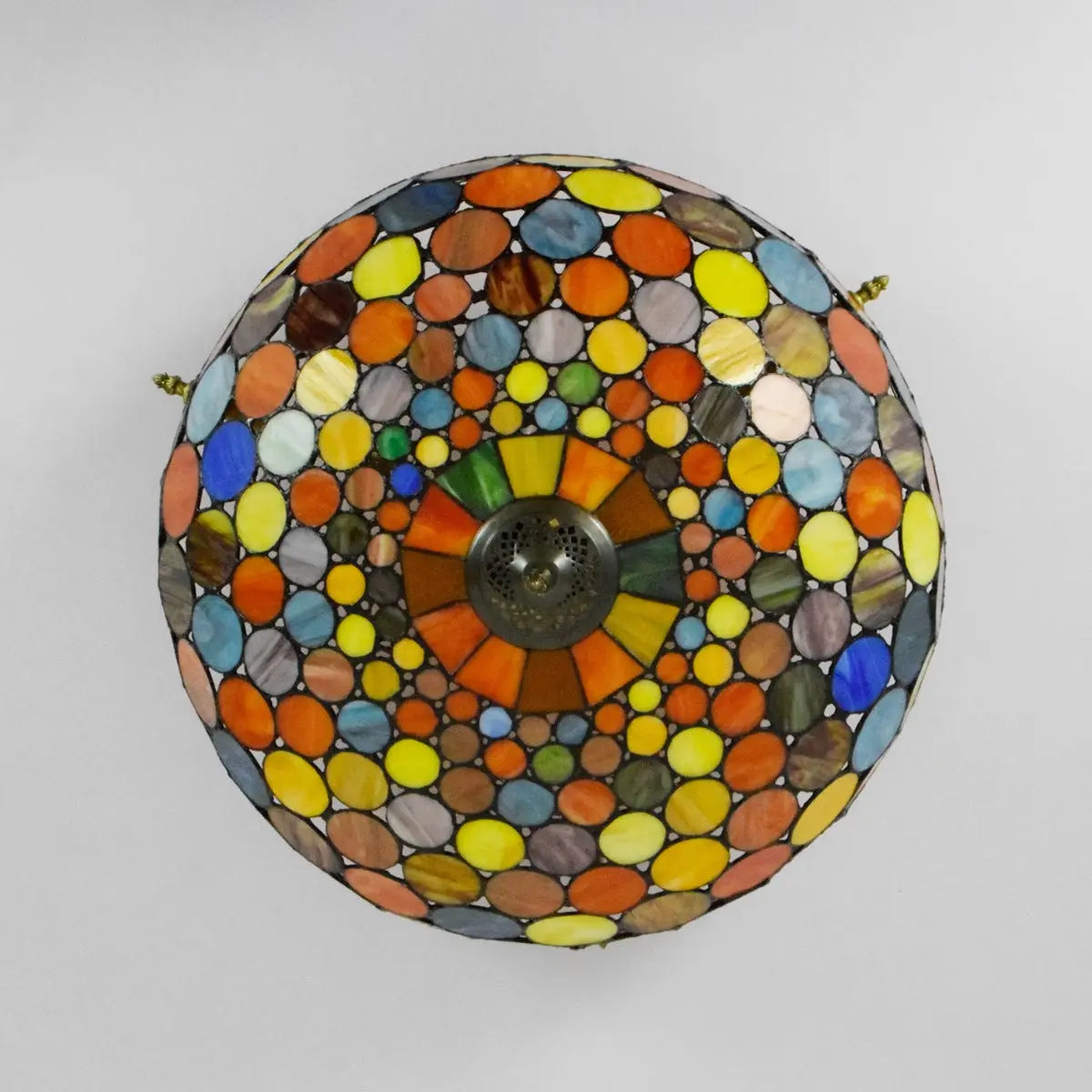 Dia65cm Stained Glass Bohemia Spots Lampshade Large Tiffany Ceiling Lamp - CTL