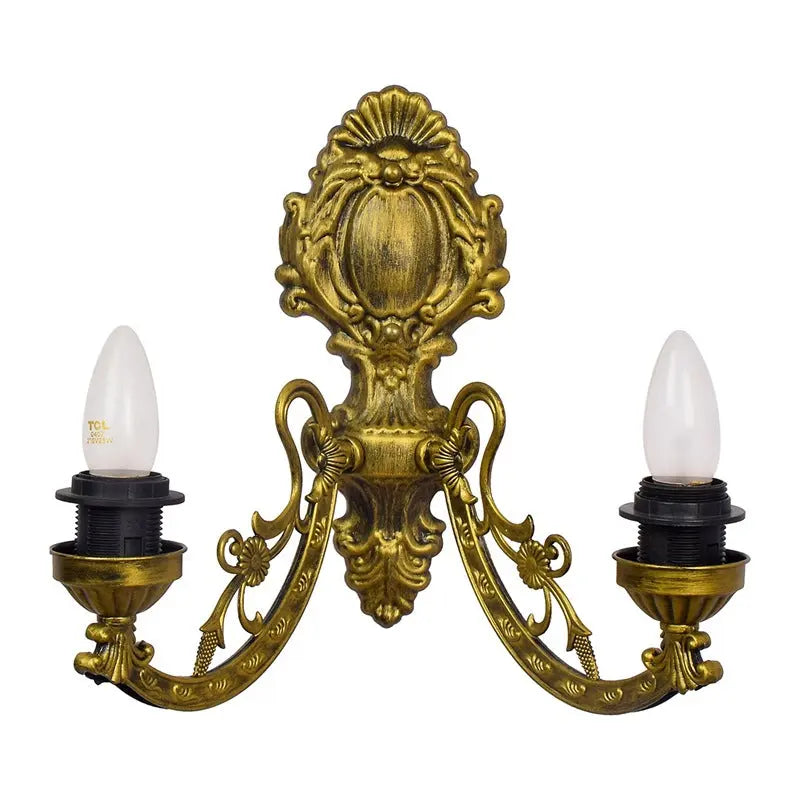 Double Sconces Baroque Wall Light Vintage Tiffany Stained Glass Wall Lamp - CTL