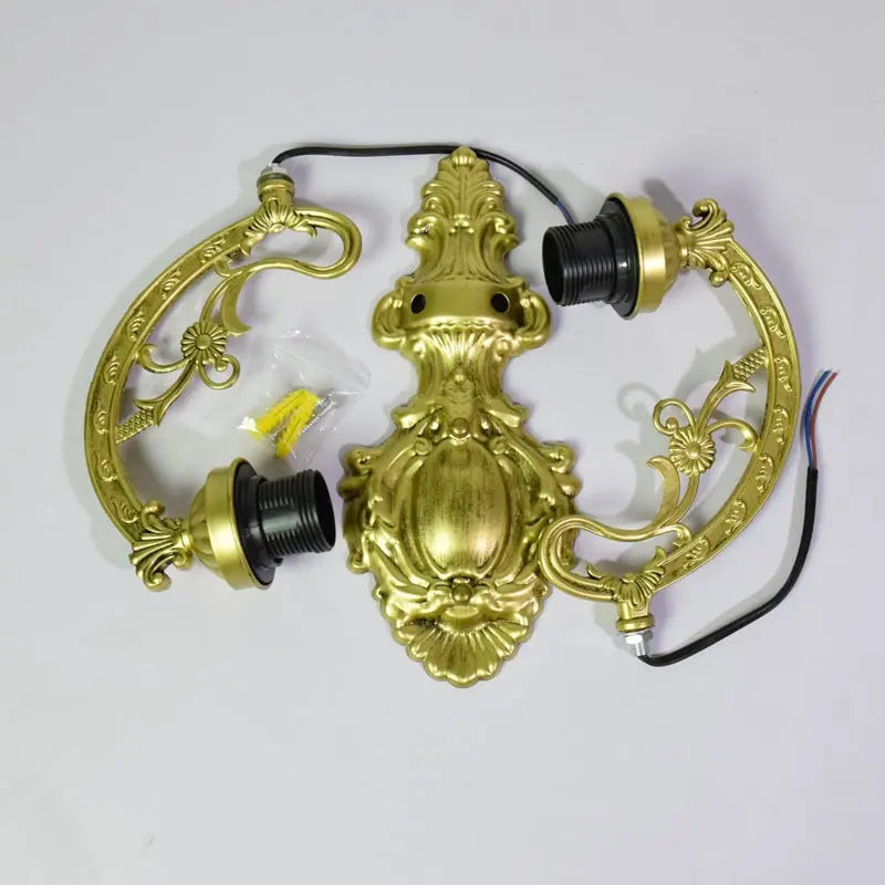 Retro Double-headed Wall Sconce Stained Glass Sunflower Tiffany Lamp for Dining Room - CTL