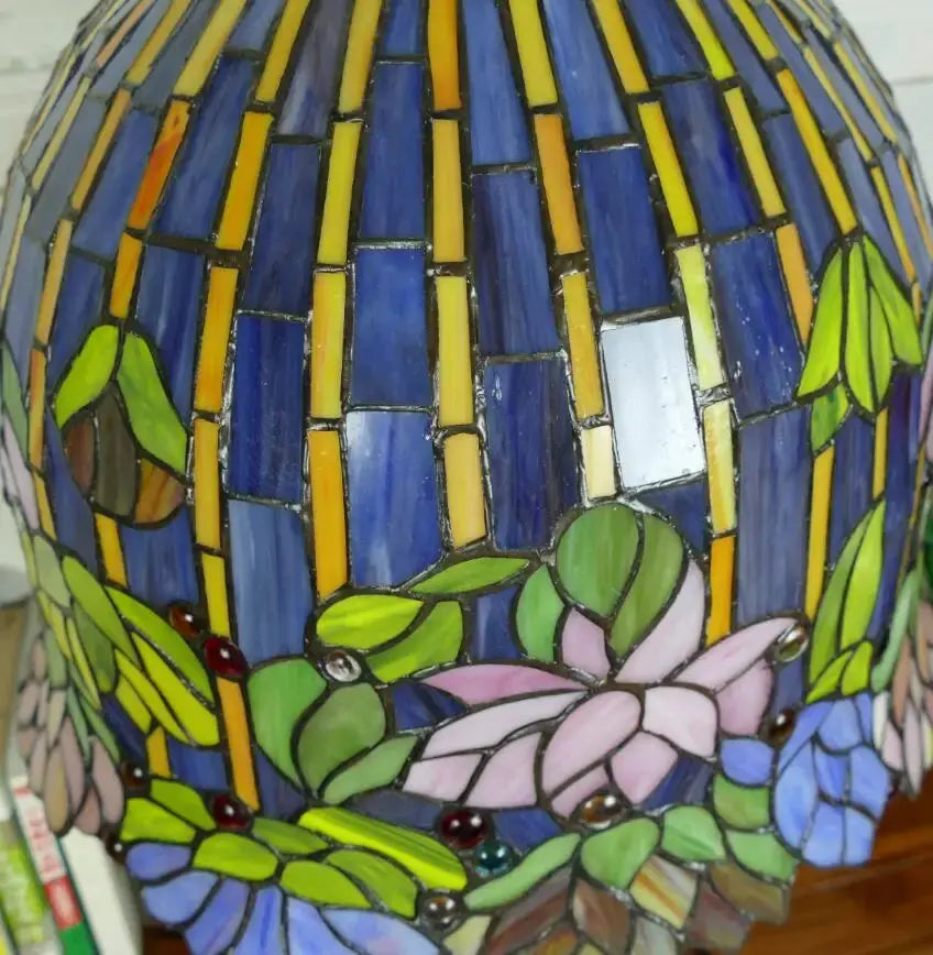 16inch 40cm Large Tiffany Style Table Lamps Stained Glass Rose Lampshade Desk Light - CTL