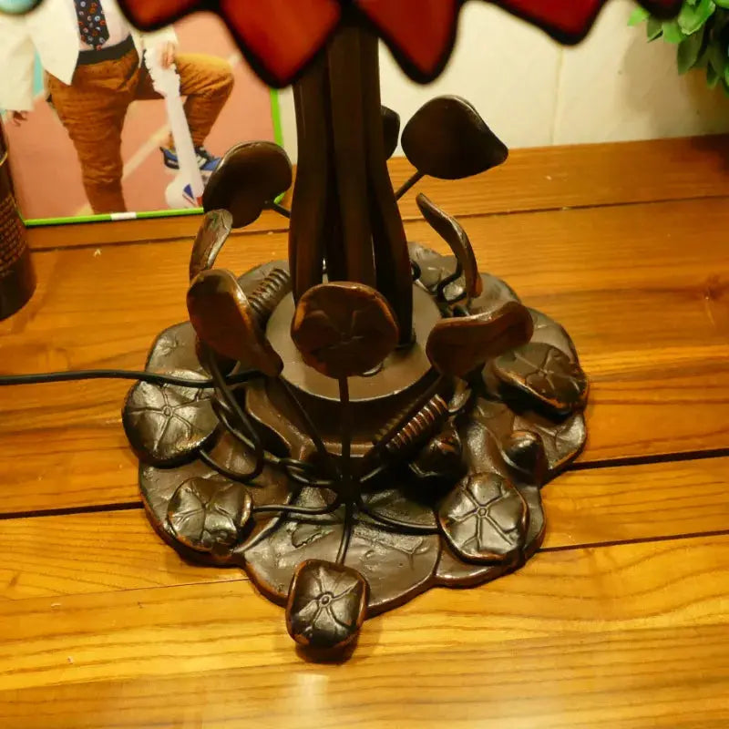16inch 40cm Large Tiffany Style Table Lamps Stained Glass Rose Lampshade Desk Light - CTL