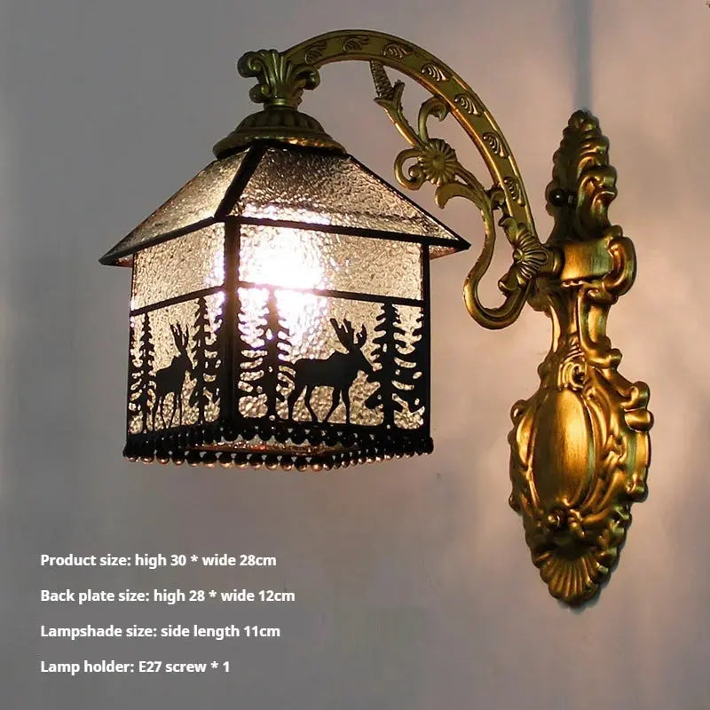 Small Tiffany Wall Lights Pastoral Floral Lampshade Handmade Vintage Sconce - CTL