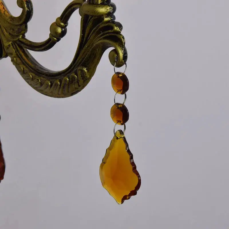 Vintage Stained Glass Yellow Parrot Lampshade Tiffany Style Wall Sconce - CTL