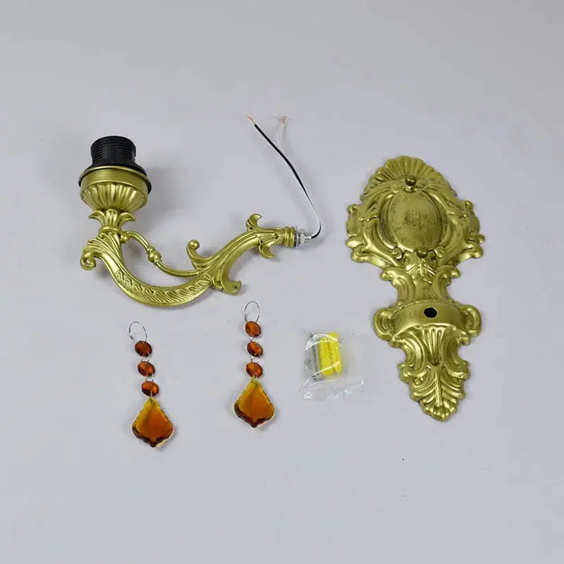 Vintage Stained Glass Yellow Parrot Lampshade Tiffany Style Wall Sconce - CTL