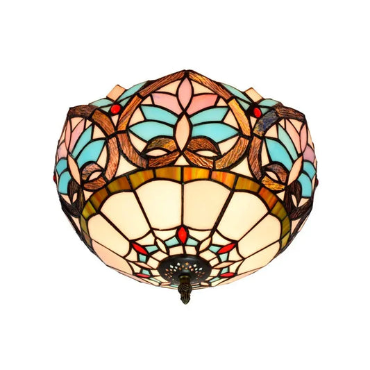 12inch Stained Glass Beige Heart Tiffany Style Ceiling Light Fixtures - CTL