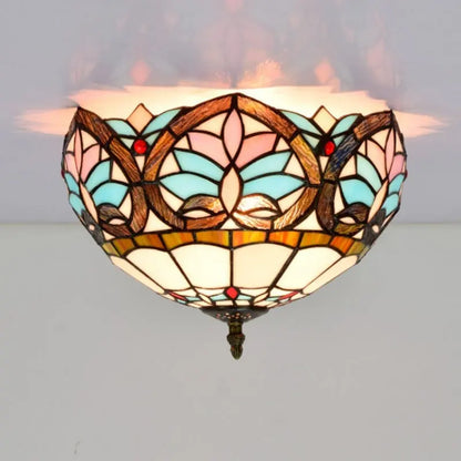 12inch Stained Glass Beige Heart Tiffany Style Ceiling Light Fixtures - CTL
