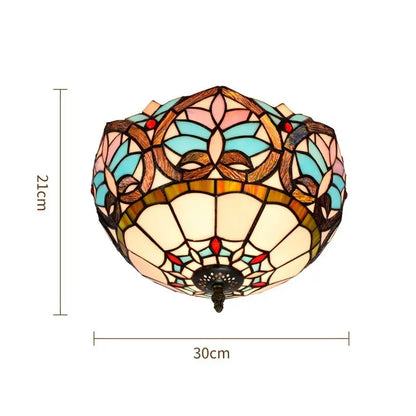 12inch Stained Glass Beige Heart Tiffany Style Ceiling Light Fixtures - CTL