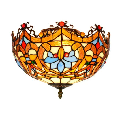 12inch Handmade Flower Shaped Tiffany Style Ceiling Light Fixtures - CTL